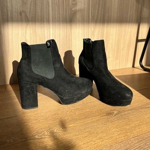 ASOS Black Platform Booties, Size 9